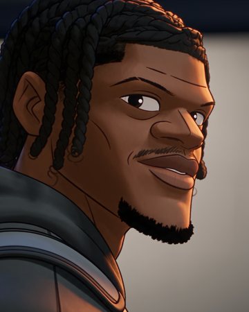 Lamar Jackson, animated in the Klassy universe